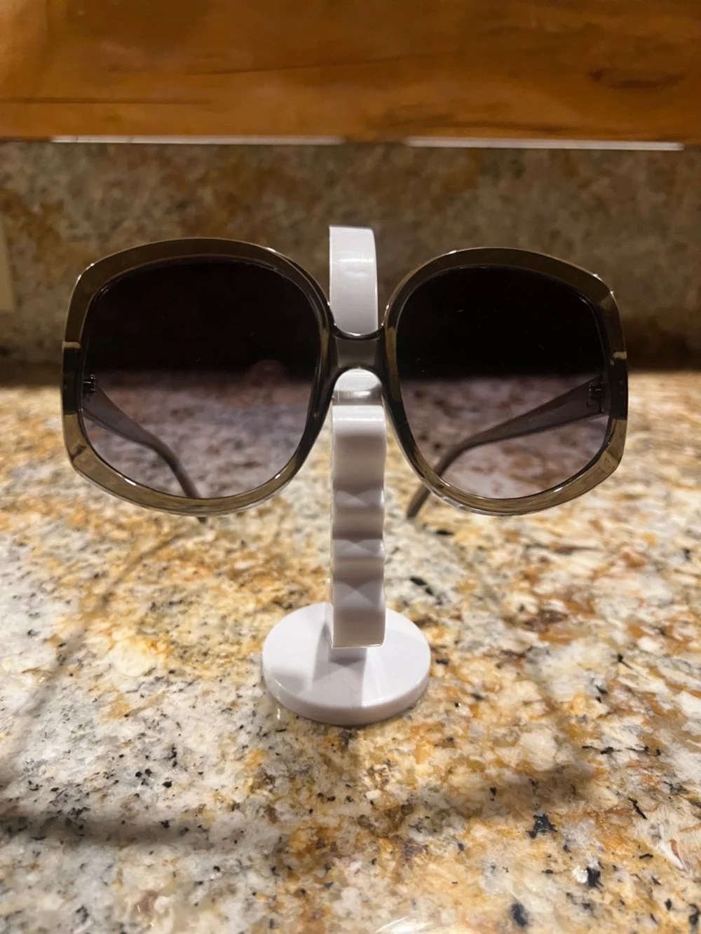 Oversized Square Sunglasses - Smoky Gray Frames with Gradient Lenses